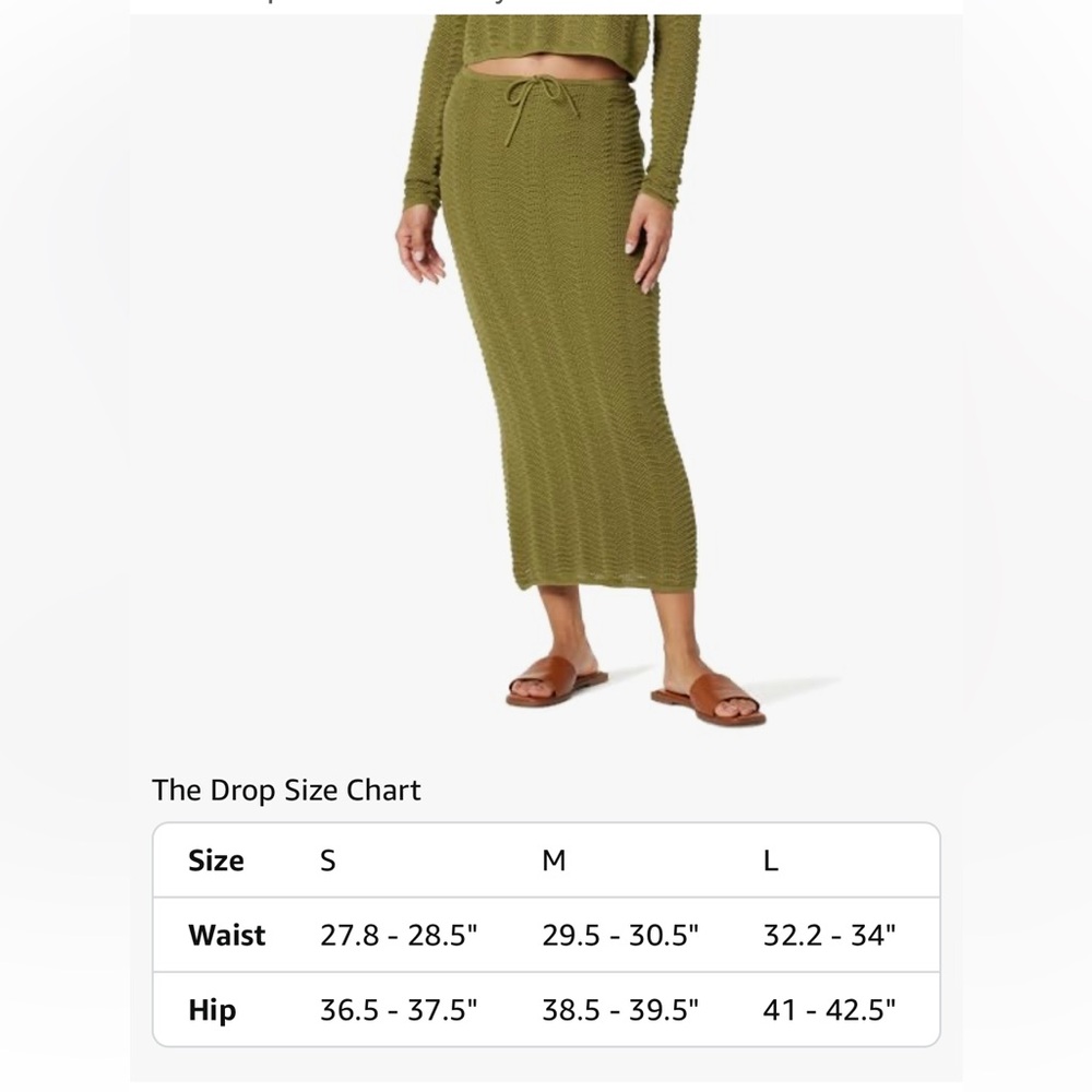 Elegant Olive Green Maxi Skirt - Picture 2 of 6